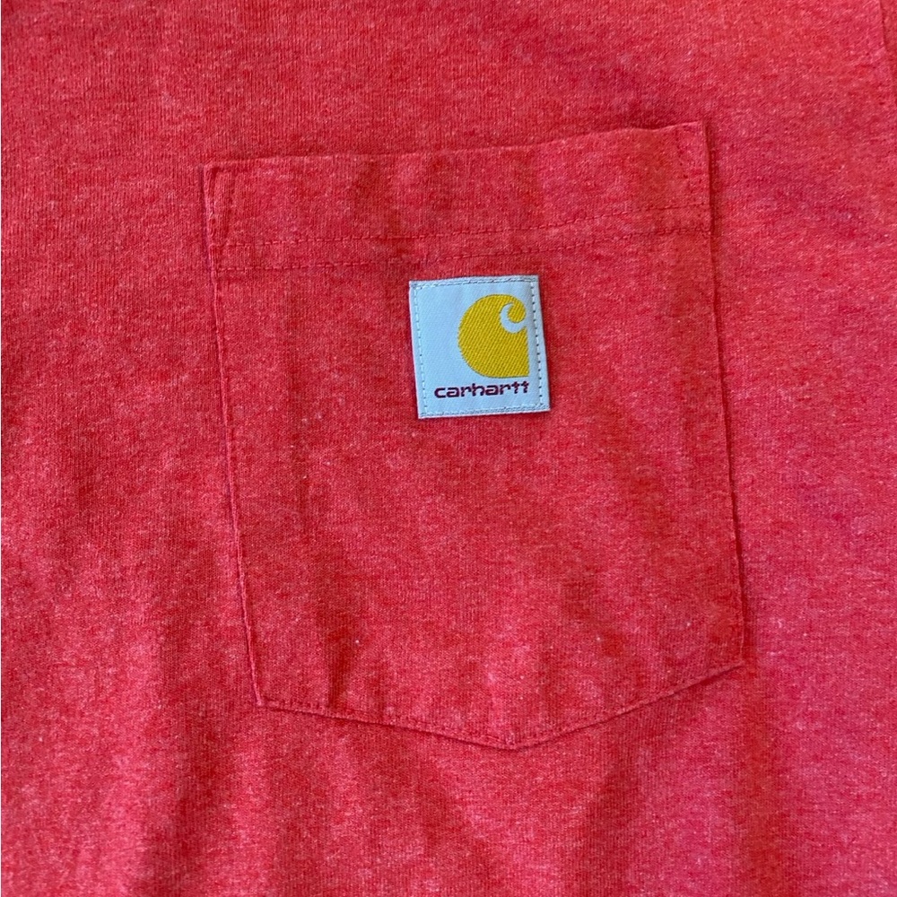 Carhartt Loose Fit Heathered Red Tee with Pocket - Picture 4 of 8